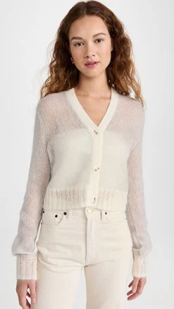 Flash Sale 🧨 Acne Studios Mohair Cardigan Pale Grey ⌛
