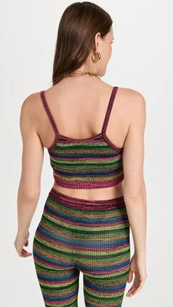 Best Sale ⌛ AGR Elastic Lace Hole Crop Top Pink Black 🛒 -Veronica Beard Shop agrrr3000152796 1657919676977 2 0. UX540 . QL90