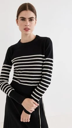 Budget ✔️ Altuzarra Camarina Cashmere Sweater Black/Ntrl White ❤️