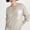 Best Pirce ❤️ AMI ADC V Neck Sweater Beige/White 👍 -Veronica Beard Shop amidb3003516777 1647525918530 2 0. UX540 . QL90