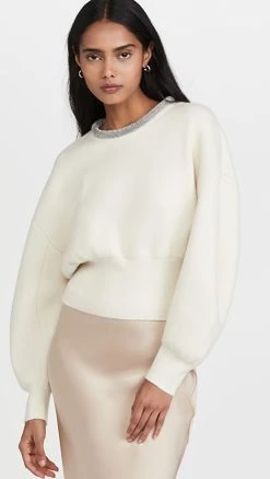 Buy 🧨 Alexander Wang Pullover With Crystal Tubular Necklace Ivory ✨