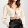 Cheapest 🥰 Alexander Wang Crystal Tie Cropped Cardigan Ivory 🔔