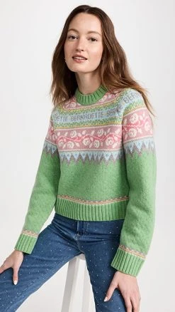 Wholesale 🥰 Bernadette Pull Cesar Sweater Bernadette Green Fair Isle ⌛