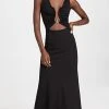 Outlet 🛒 Christopher Esber Plunge Neckline Polar Orbit 👗 Dress Black 🤩