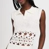 Cheapest 😍 Christopher Esber Sleeveless Crochet Polo White 😍