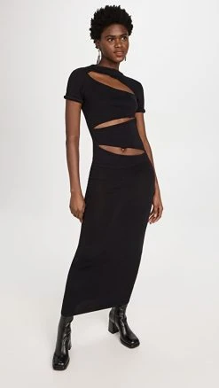 Brand new ✨ Christopher Esber Slash Tee Knit 👗 Dress Black ⭐