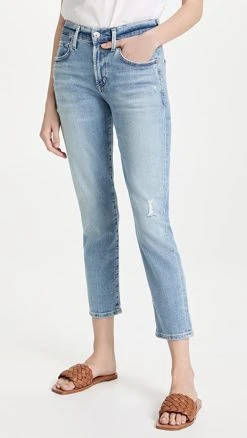 Cheap ✔️ Citizens Of Humanity Ella Mid Rise Slim Crop 👖 Jeans Carmine 🔔