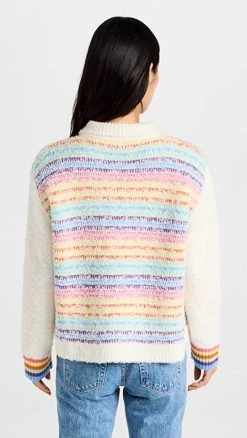 Buy 🎁 Mira Mikati Striped Stitch Knit Polo Top White/Multi 🧨 -Veronica Beard Shop cmira303961a55d 1663335313125 2 0. UX540 . QL90