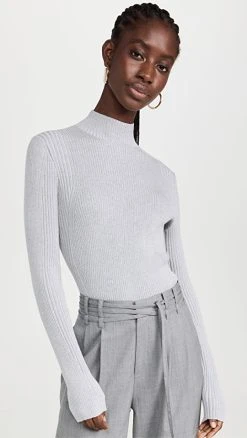 Top 10 ✨ Dion Lee Light Reflective Rib Skivvy Sweater Silver 🛒