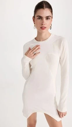 Cheap 🔔 Dion Lee Rib Shift Mini 👗 Dress Ivory/Natural ⭐