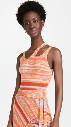 Cheapest 🔔 Jonathan Simkhai Avani Space Dye Cotton Cut Out Tank Lupine Space Dye 👏