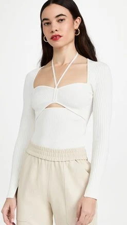 Best reviews of 👏 Jonathan Simkhai Alexia Compact Rib Sweater White 🥰