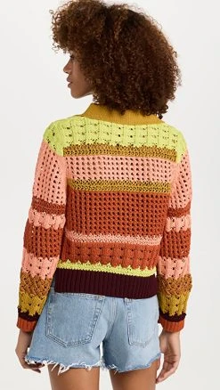 Best Sale 🔥 Jonathan Simkhai Otis Graphic Crochet Polo Merlot Multi 👍 -Veronica Beard Shop jondb3094520343 1658519688347 2 0. UX540 . QL90