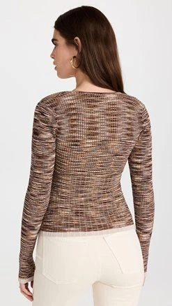 Hot Sale 🔔 Jonathan Simkhai Vesna Pleated Space Dye Twisted Top Chocolate Multi 🥰 -Veronica Beard Shop jondb3098216292 1660058565590 2 0. UX540 . QL90