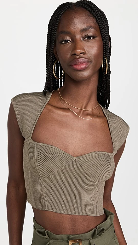 Buy ???? Jonathan Simkhai Abia Compact Rib Cropped Tee Olivine ???? 3 Buy ???? Jonathan Simkhai Abia Compact Rib Cropped Tee Olivine ????