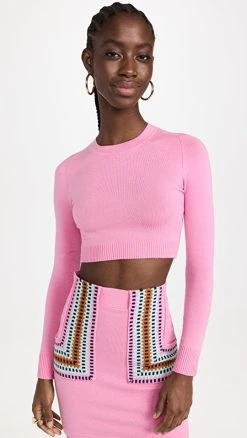 Hot Sale 🌟 JoosTricot Long Sleeve Crop Top Pink 🌟