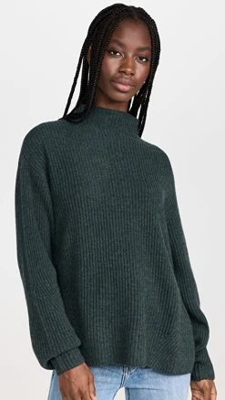 New 🎁 Le Kasha Iowa Cashmere Sweater With Collar Tube Emeraude 😉