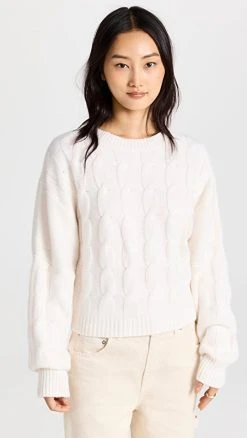 Best Sale ⌛ Le Kasha Venise Relaxed Cashmere Sweater White ✨