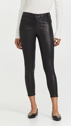 Best Sale 👏 L'AGENCE Margot 🧥 Coated Skinny 👖 Jeans Black 🎉