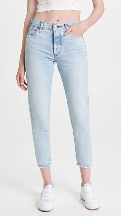Buy 🥰 MOUSSY VINTAGE Mv Naval Tapered-Mid 👖 Jeans Light Blue 🌟