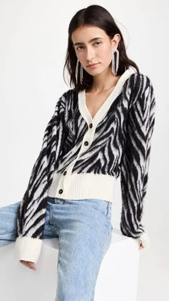 Best deal 🛒 No. 21 Zebra Cardigan Multi Zebra 🎉