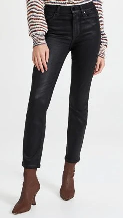 Cheapest 🤩 PAIGE Cindy Luxe 🧥 Coating 👖 Jeans Black Fog Luxe 🧥 Coating 👍