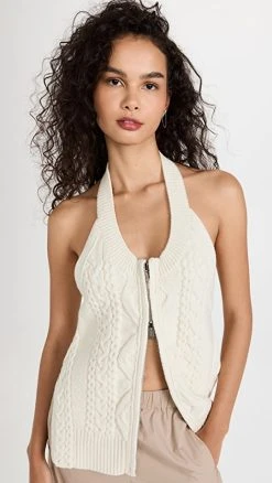 Best Sale 😍 3.1 Phillip Lim Zip Front Cable Halter Ant. White 🎉