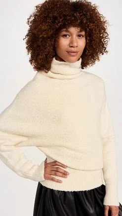 Outlet 💯 Proenza Schouler Fuzzy Boucle Twisted Sweater Ecru ⌛