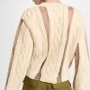 Outlet ⭐ PushBUTTON Ivory Cable Mesh Combi Crop Knit Pullover 🛒 -Veronica Beard Shop pushb301861a530 1666893832977 2 0. UX540 . QL90