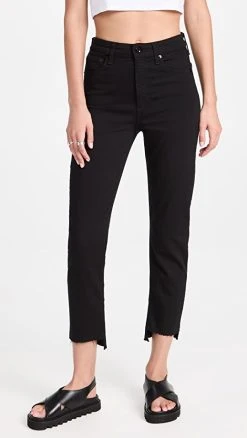 Outlet 🧨 Rag & Bone Nina High-Rise Ankle Cigarette 👖 Jeans Black 🔥