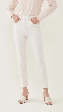 Budget 🥰 RE/DONE 90s High Rise Comfort Stretch Ankle Crop 👖 Jeans Vintage White ❤️