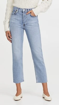 Top 10 🥰 RE/DONE 70s High Rise Comfort Stretch Stove Pipe 👖 Jeans Mid 90s 🔔
