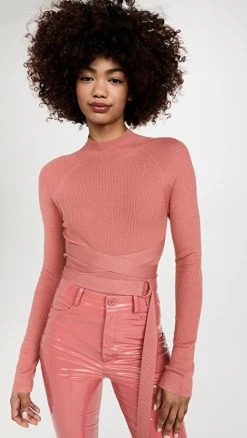 Best reviews of ⌛ LAPOINTE Merino Wool Belted Sweater Terracotta 🥰