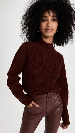 Coupon 🎉 LAPOINTE Airy Cashmere And Silk Cropped Raglan Sweater Mahogany ❤️