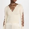 Cheapest ✨ LAPOINTE Shiny Viscose Longsleeve Lace Up Top Cream ⭐ -Veronica Beard Shop sally3017310d92 1671037911213 2 0. UX540 . QL90