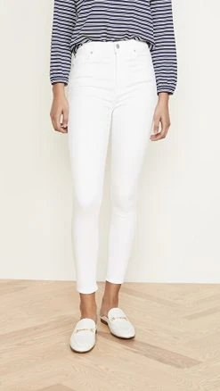 Best deal 😉 7 For All Mankind High Waist Ankle Skinny Slim Illusion White ⌛
