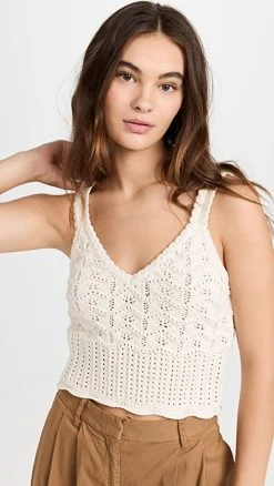 Outlet 😀 Veronica Beard Oswald Knit Tank Ivory 👏