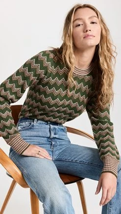 Best Pirce 😉 Veronica Beard Davignon Sweater Army Multi 🥰