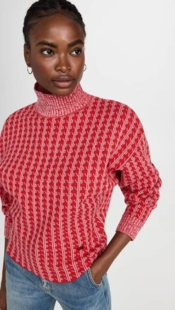 Flash Sale ❤️ Victoria Beckham Long Sleeve Polo Top Red/Pink 🔔
