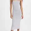 Best Pirce 🔥 Victoria Beckham Metallic Removable Strap Bandeau 👗 Dress Silver ⭐